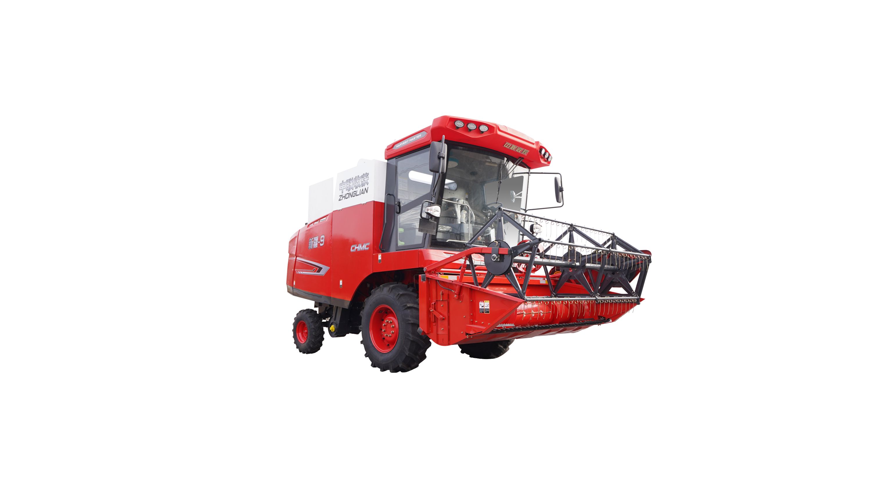 Red White Sales Gauge Color Sorghum Soya Combine Harvester